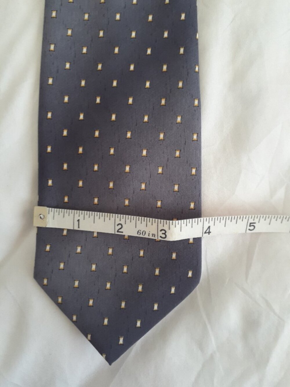 Ivre Hausse Men's tie grey small square pattern - Picture 2 of 3